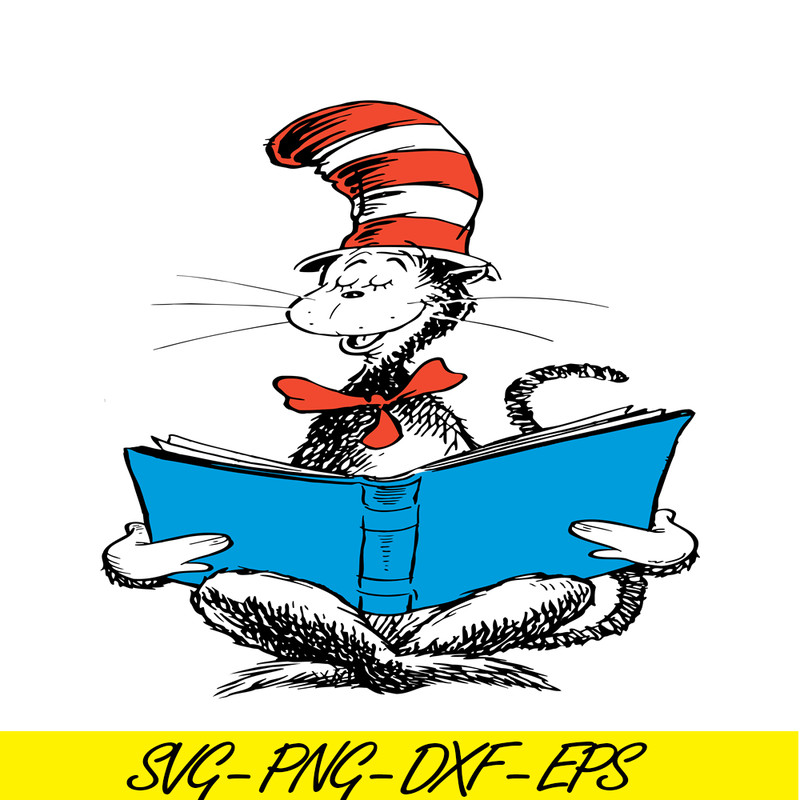 DS104122334-The Cat Reding Book SVG, Dr Seuss SVG, Cat in the Hat SVG DS104122334.png