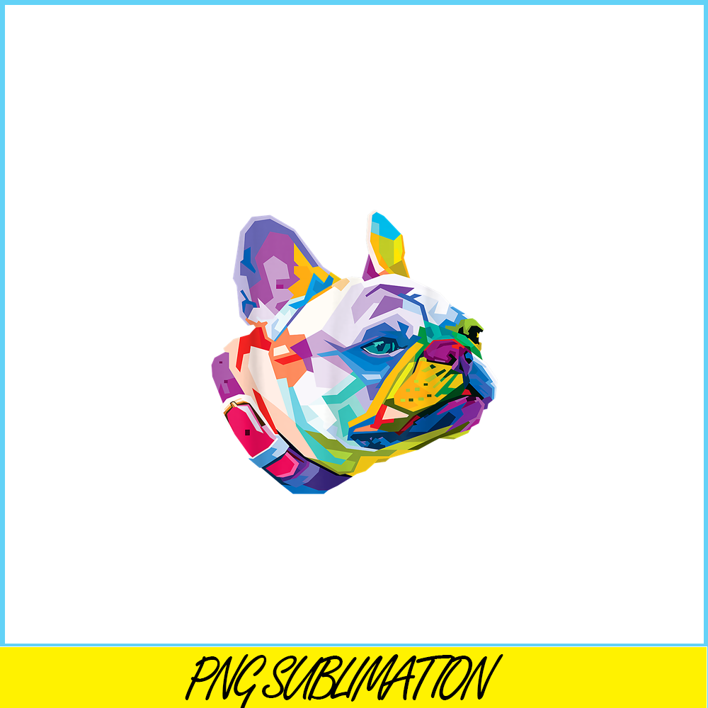 HL16102314-Colorful French Bulldog PNG, Dog Lover PNG, Bulldog Mascot PNG.png