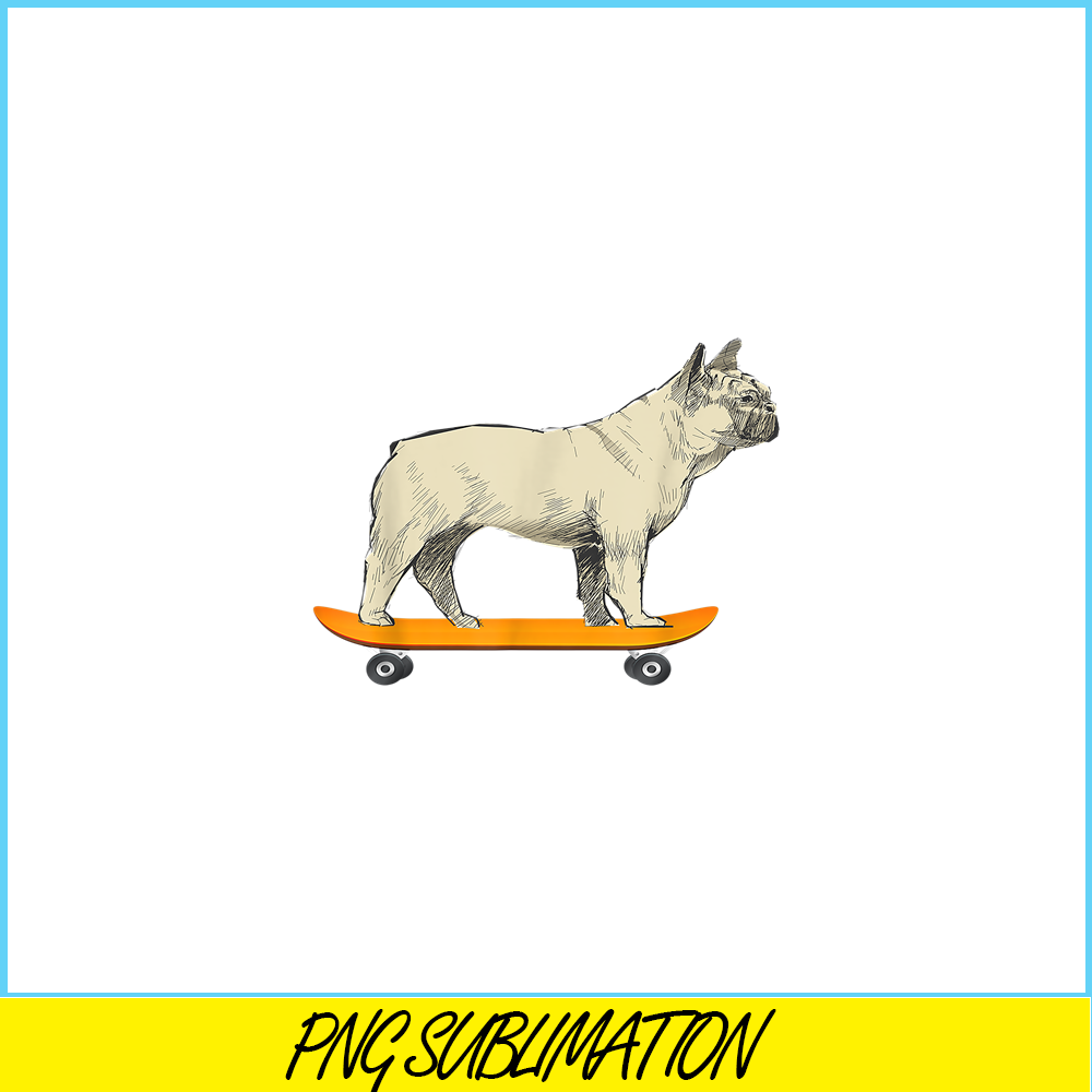 HL161023151-Funny French Bulldog On Skateboard PNG, French Bulldog PNG, French Dog Artwork PNG.png