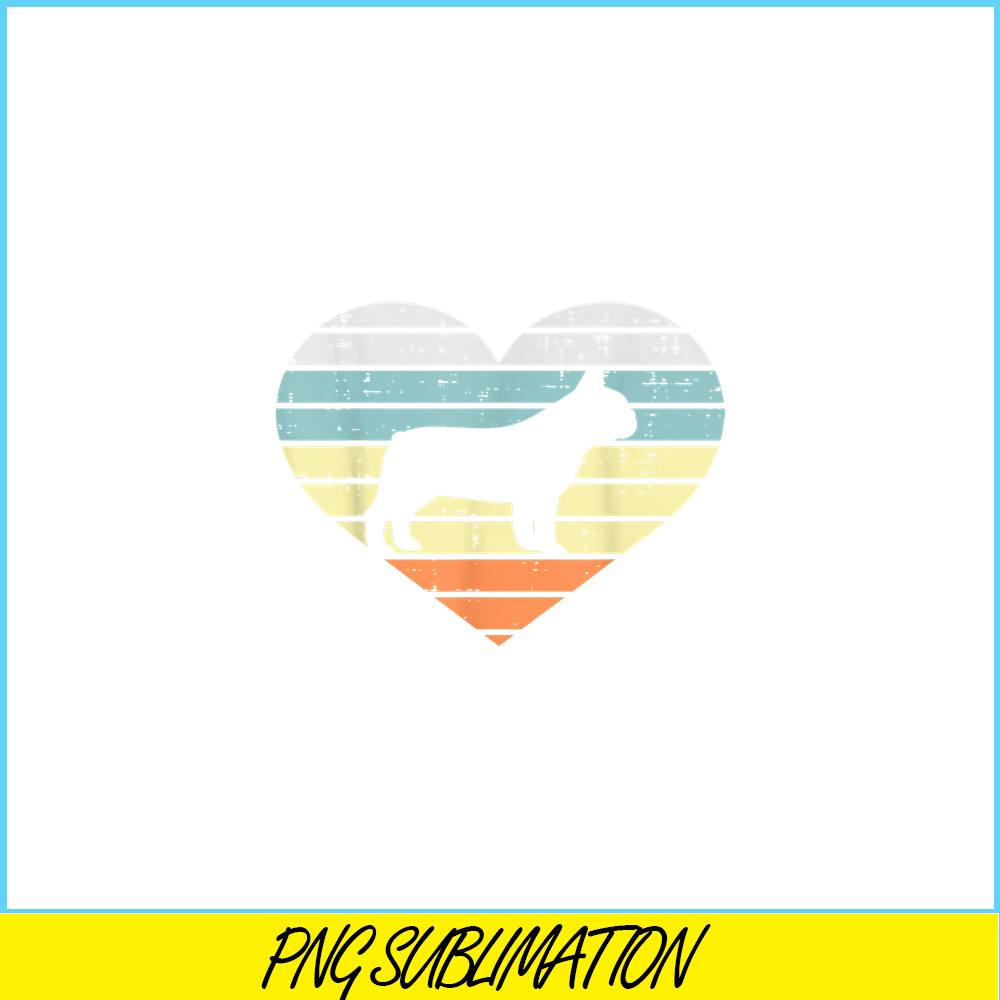 HL16102366-French Bulldog Heart Sunset Retro PNG, Frenchie Dog Lover PNG, French Dog Artwork PNG.png