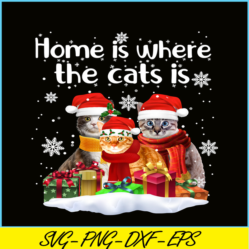 PNG141023122-Cats In Snow Winter Christmas Santa Hat X-mas Kitten Gift Long Sleeve T-Shirt Png.png