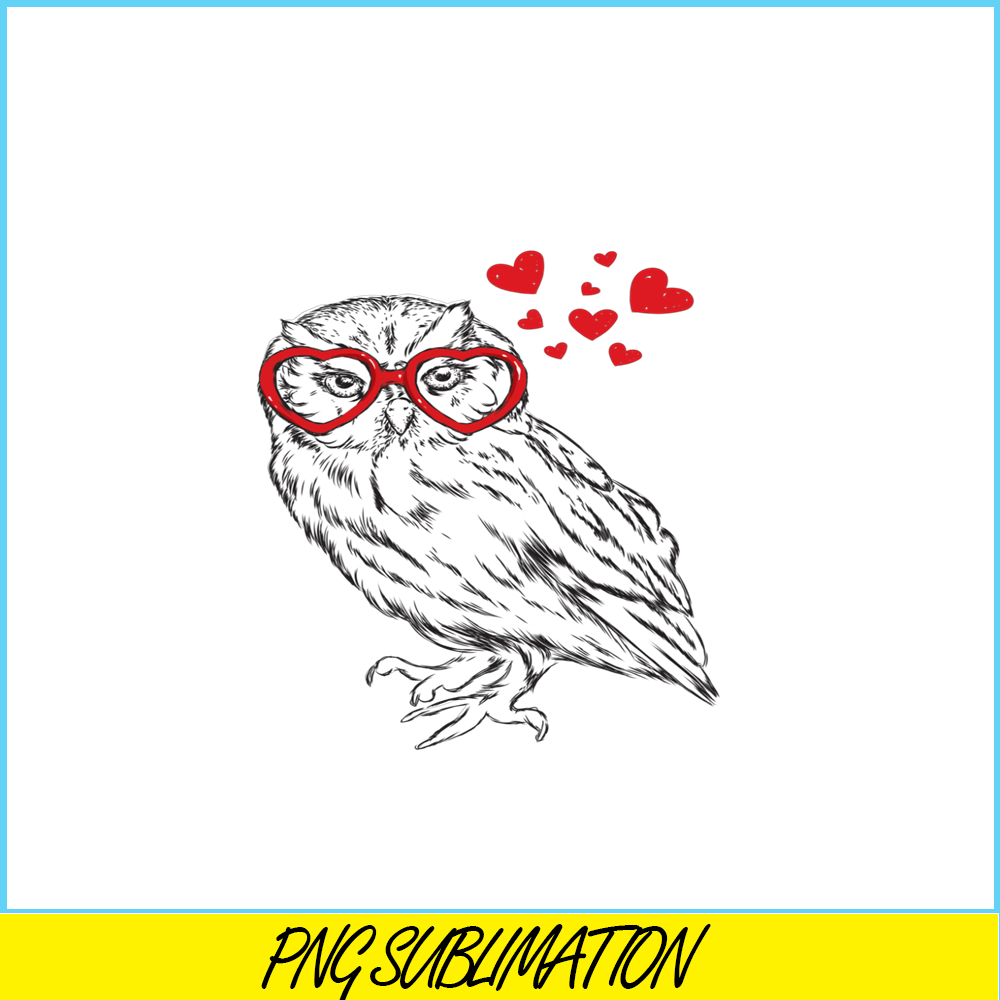 VLT21102341-Owl With Sunglasses PNG, Funny Valentine PNG, Valentine Holidays PNG.png