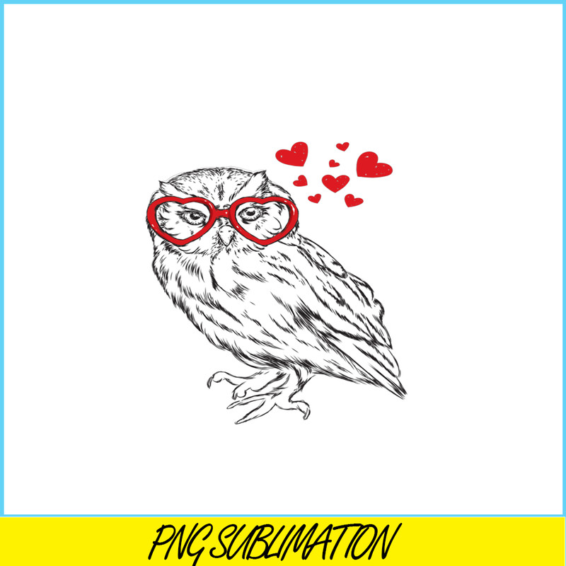VLT21102341-Owl With Sunglasses PNG, Funny Valentine PNG, Valentine Holidays PNG.png