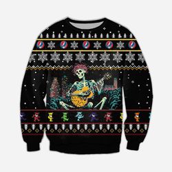 Grateful Dead Knitting Pattern 3D Print Christmas, Love Guitar