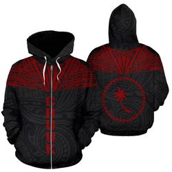 Chhuuk All Over Zip Hoodie Red Neck Style