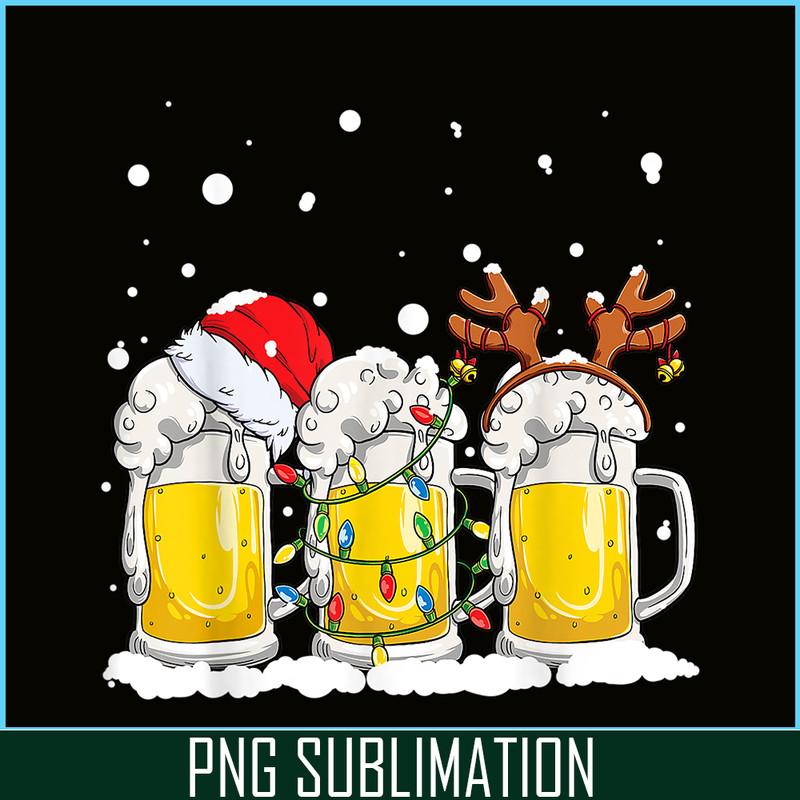 BEER28102305-Beer Christmas PNG Mug Santa Reinbeer PNG Xmas lights PNG.png