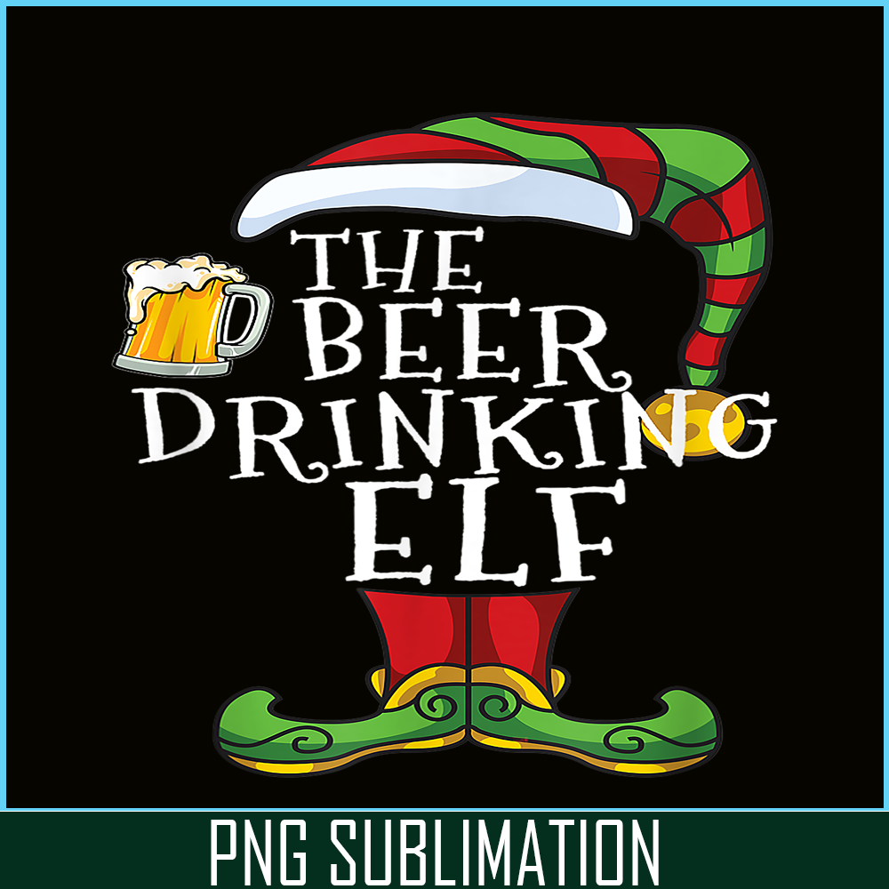 BEER28102374-The Beer Drinking Elf PNG Christmas Beer PNG Drunk Christmas PNG.png