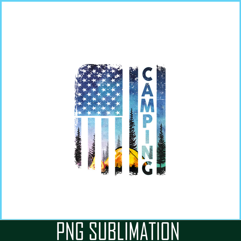 CAMP07112384-Us Flag PNG Camping PNG Design An American Flag With A Camping Scene PNG.png