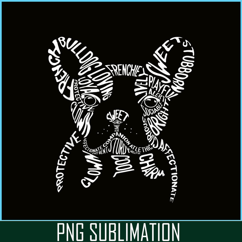 HL161023103-French Bulldog Typography Word Art PNG, Frenchie Dog Lover PNG, French Dog Artwork PNG.png