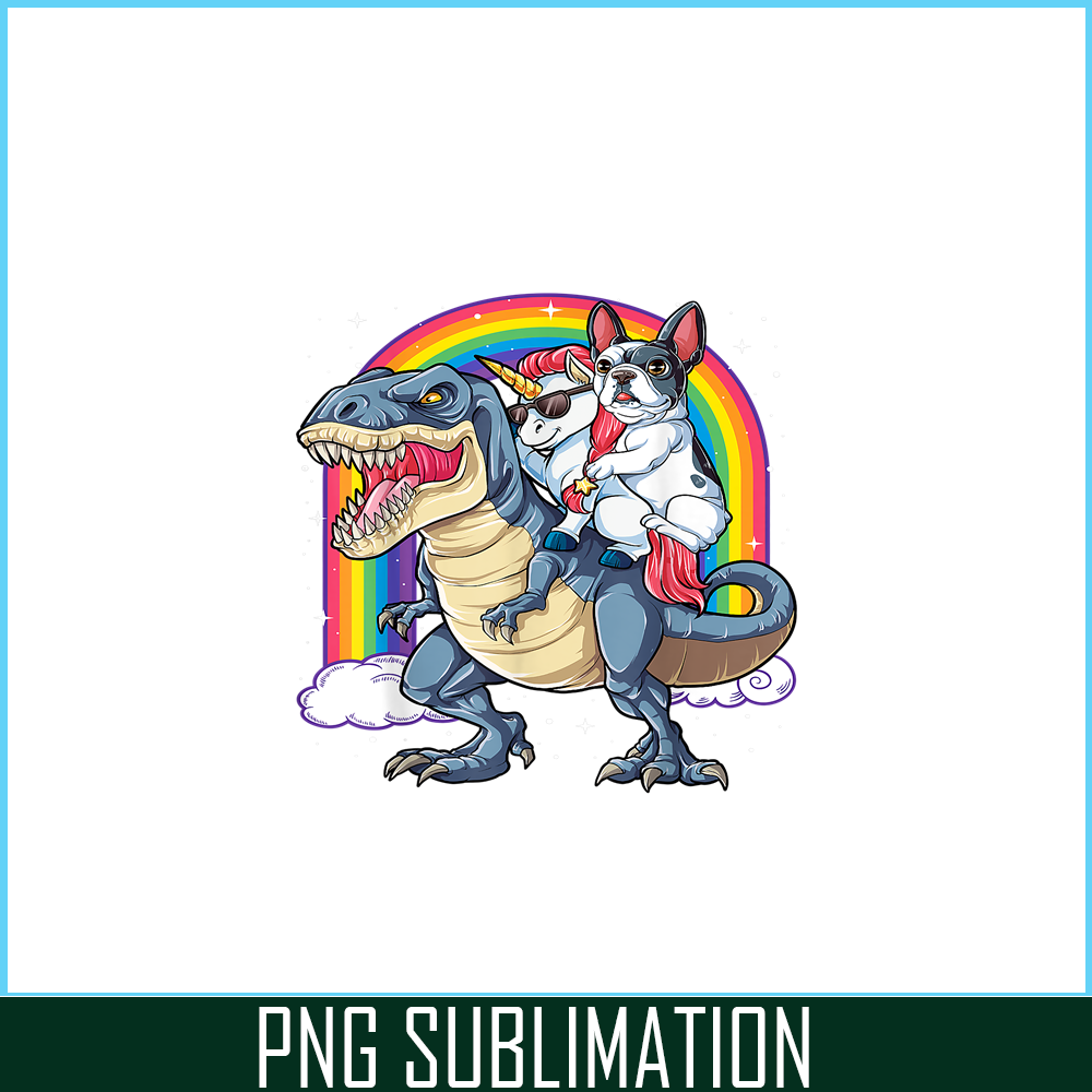 HL161023104-French Bulldog Unicorn Dinosaur T Rex PNG, Frenchie Dog Lover PNG, French Dog Artwork PNG.png