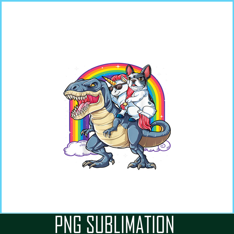 HL161023104-French Bulldog Unicorn Dinosaur T Rex PNG, Frenchie Dog Lover PNG, French Dog Artwork PNG.png