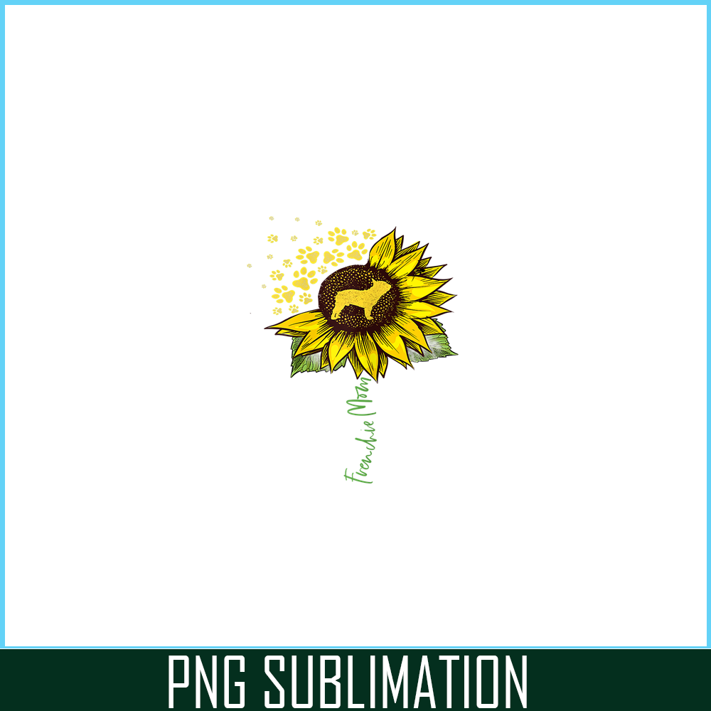 HL161023142-Frenchie Sunflower Bulldog PNG, French Bulldog PNG, French Dog Artwork PNG.png