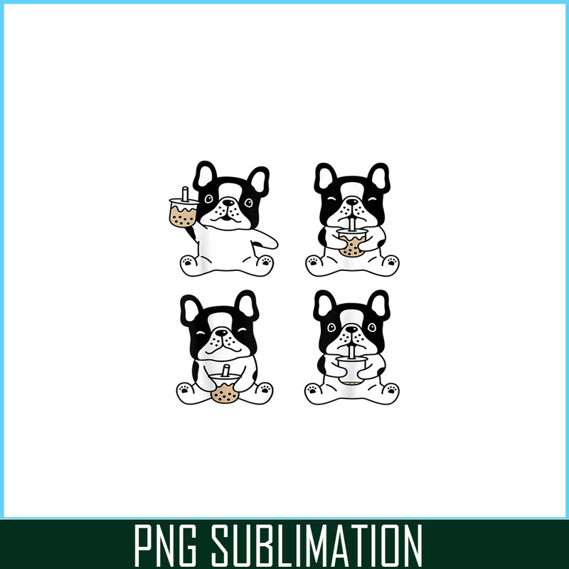 HL161023169-Kawaii French Bulldog Bubble Tea PNG, Frenchie Bulldog PNG, French Dog Artwork PNG.png
