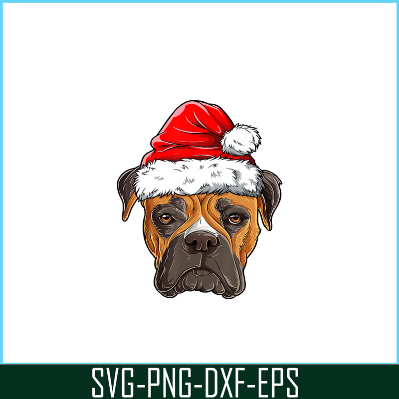 PNG141023107-Boxer Christmas Dog Santa Hat Xmas Boys Kids Girls Gifts T-Shirt Png.png