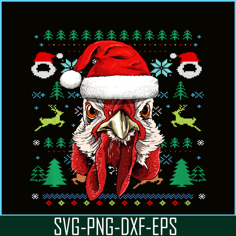 PNG141023126-Chicken Ugly Christmas Santa Hat Xmas Gifts Kids Boys Girls Sweatshirt Png.png