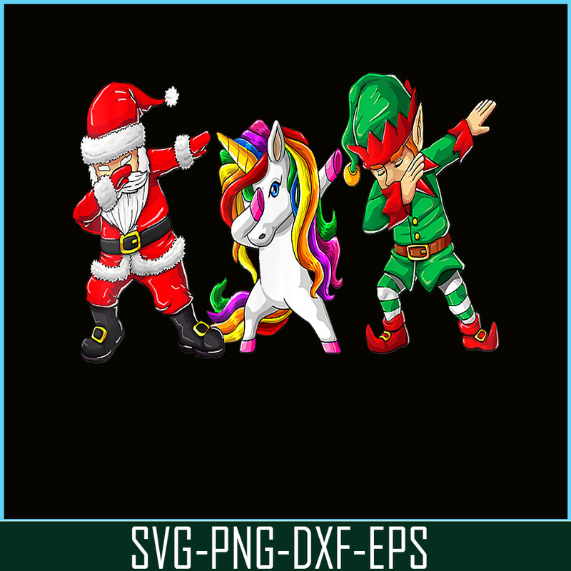 PNG14102353-Dabbing Santa Elf Unicorn Christmas Kids Boys Men Xmas Gifts T-Shirt Png.png