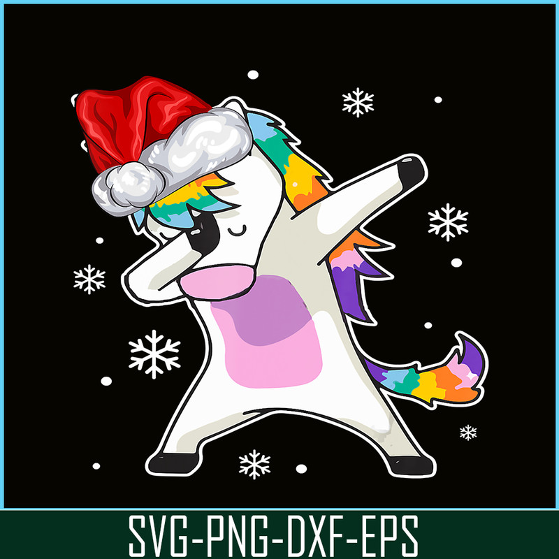 PNG14102354-Dabbing Unicorn Christmas Girls Kids Women Santa Xmas T-Shirt Png.png