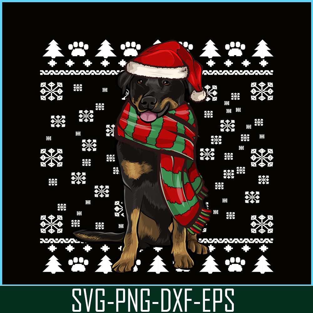 PNG14102391-Beauceron Dog Santa Hat Xmas Ugly Christmas Long Sleeve T-Shirt Png.png