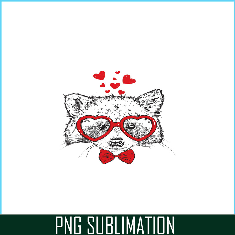 VLT21102348-Racoon Sunglasses PNG, Funny Valentine PNG, Valentine Holidays PNG.png