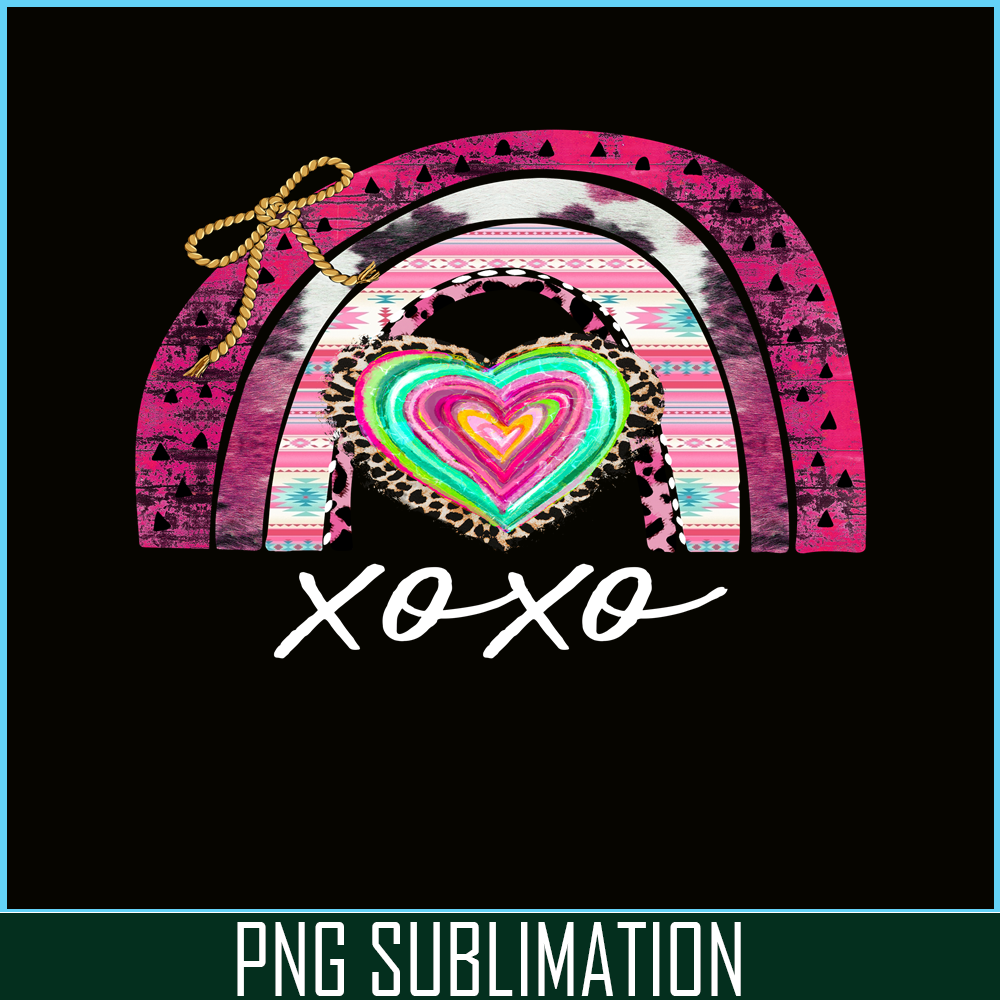 VLT21102393-Rainbow XOXO PNG, Sweet Valentine PNG, Valentine Holidays PNG.png