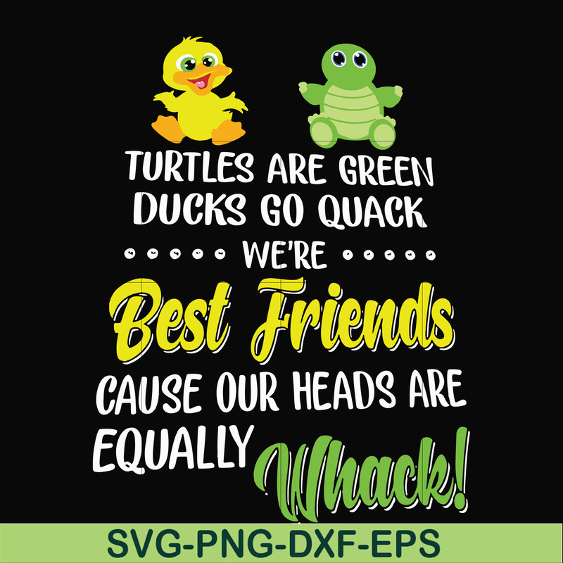 FN00034-Turtles are green ducks go quack we're best friends cause our heads are equally whack svg, png, dxf, eps file FN00034.jpg