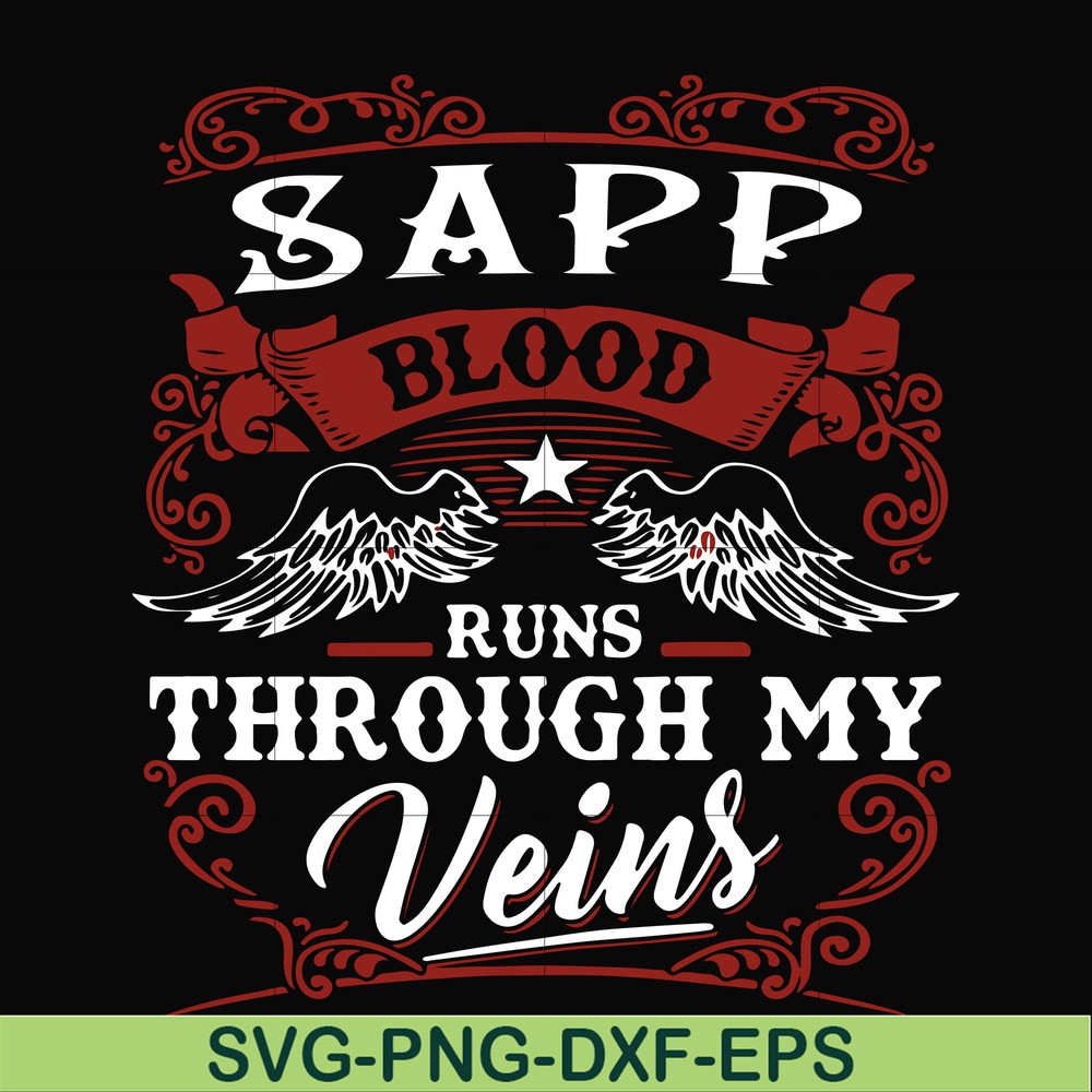 FN000343-SAPP blood runs through my veins svg, png, dxf, eps file FN000343.jpg