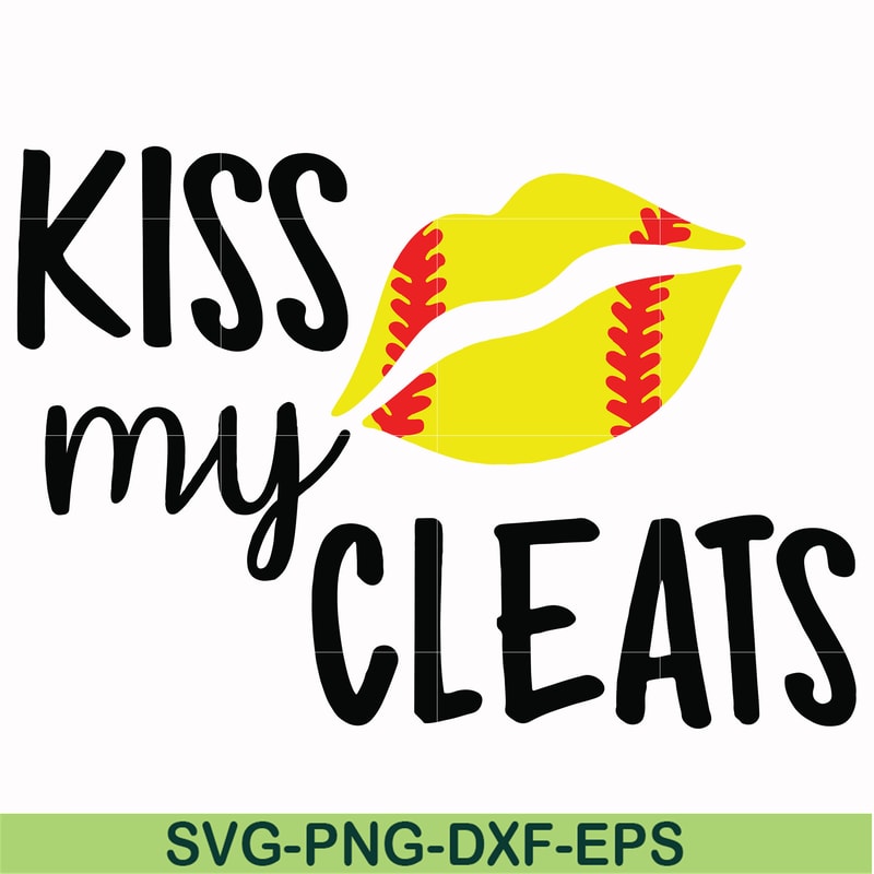 FN000982-Kiss my cleats svg, png, dxf, eps file FN000982.jpg