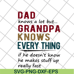 dad knows a lot but grandpa knows every thing svg, png, dxf, eps digital file ftd05062104