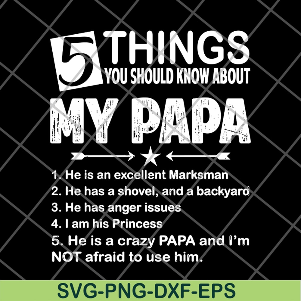 FTD09062114-5 things you should know about my papa svg, png, dxf, eps digital file FTD09062114.jpg