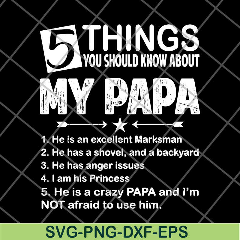 FTD09062114-5 things you should know about my papa svg, png, dxf, eps digital file FTD09062114.jpg