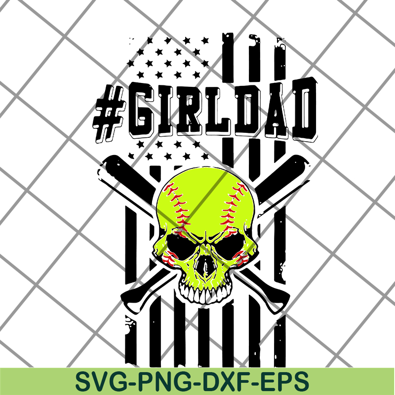 FTD19052103-Skull softball #girldad American flag svg, png, dxf, eps digital file FTD19052103.jpg
