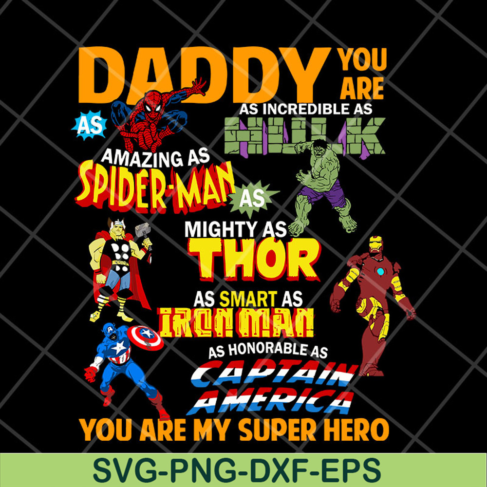 FTD29042101-Daddy you are my super hero marvel fathers day, Fathers Day svg, png, dxf, eps digital file FTD29042101.jpg