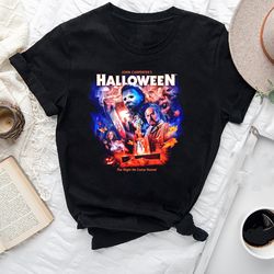 Vintage Poster Micheal.Myers Halloween Black T-Shirt