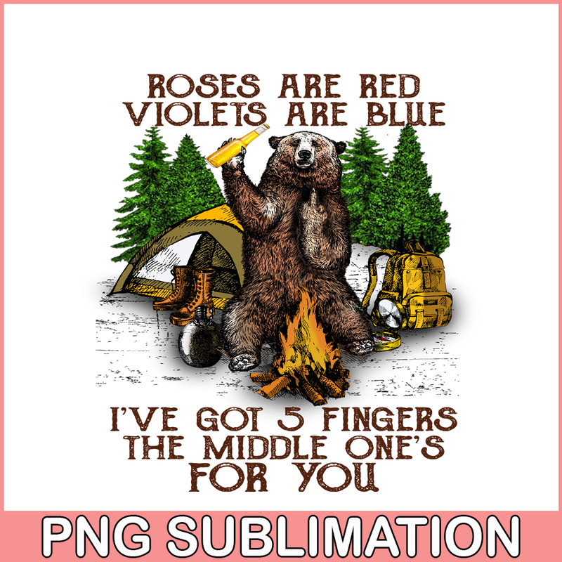 CAMP07112381-The Middle One's For You PNG Camping PNG Bear Holds A Beer PNG.png