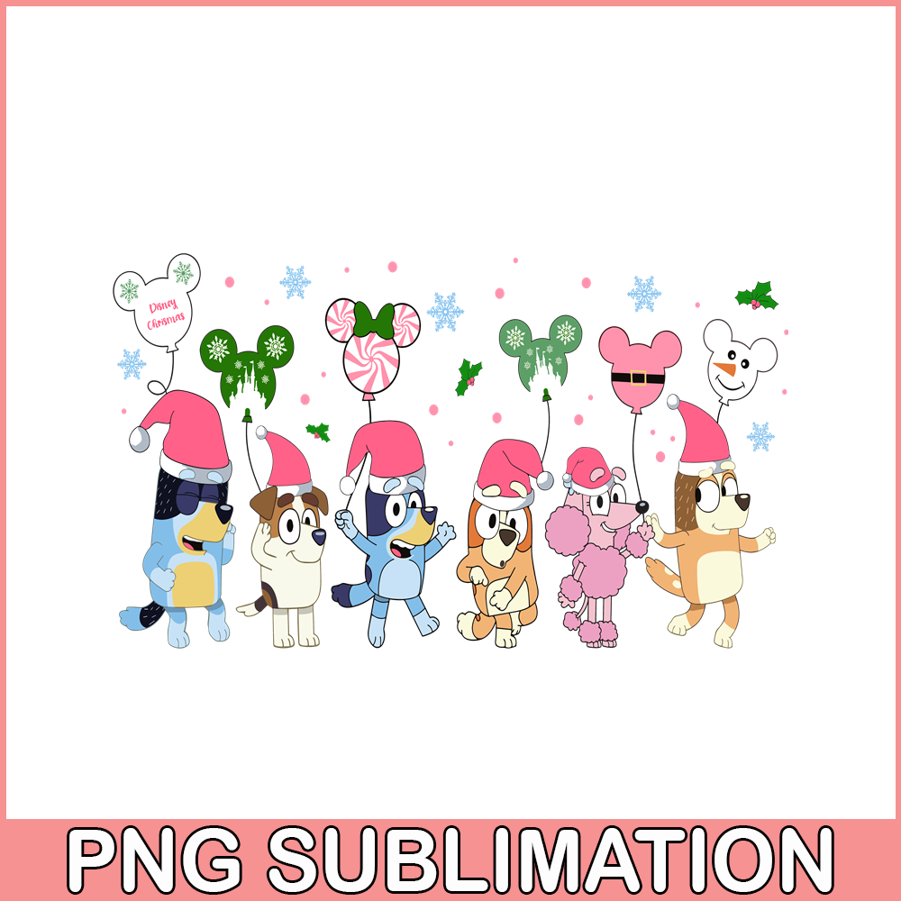 CRM13112304-Bluey Family Christmas PNG, Christmas Tree PNG, Bluey And Santa Claus PNG.png
