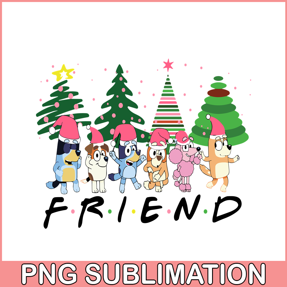 CRM13112321-Bluey With Friends PNG, Christmas Tree PNG, Bluey And Santa PNG.png