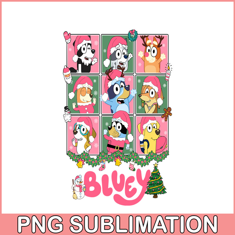 CRM13112322-Bluey Christmas Poster PNG, Christmas Tree PNG, Bluey In Santa Claus PNG.png