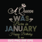 BD0073-A Queen Was Born In January Happy Birthday To Me svg, png, dxf, eps digital file BD0073.jpg