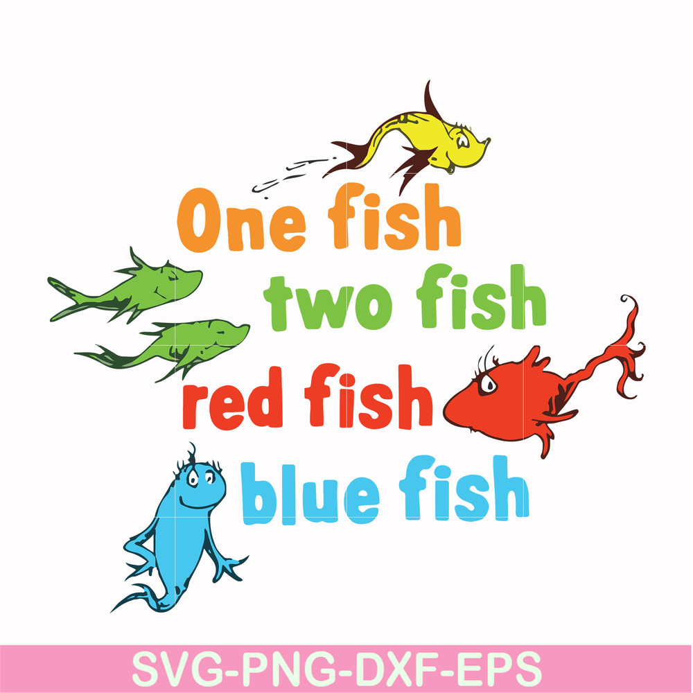 DR0002-One fish two fish red fish blue fish svg, png, dxf, eps file DR0002.jpg