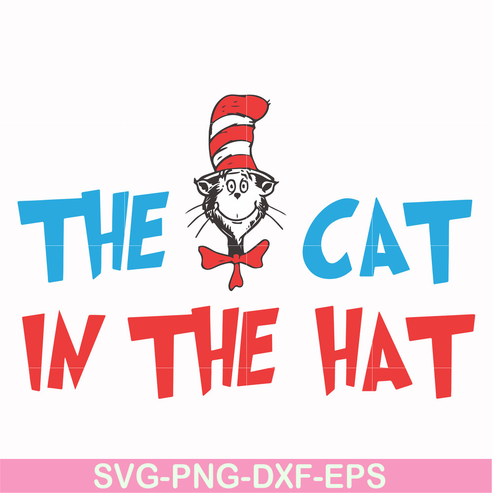 DR00052-The cat in the hat svg, png, dxf, eps file DR00052.jpg