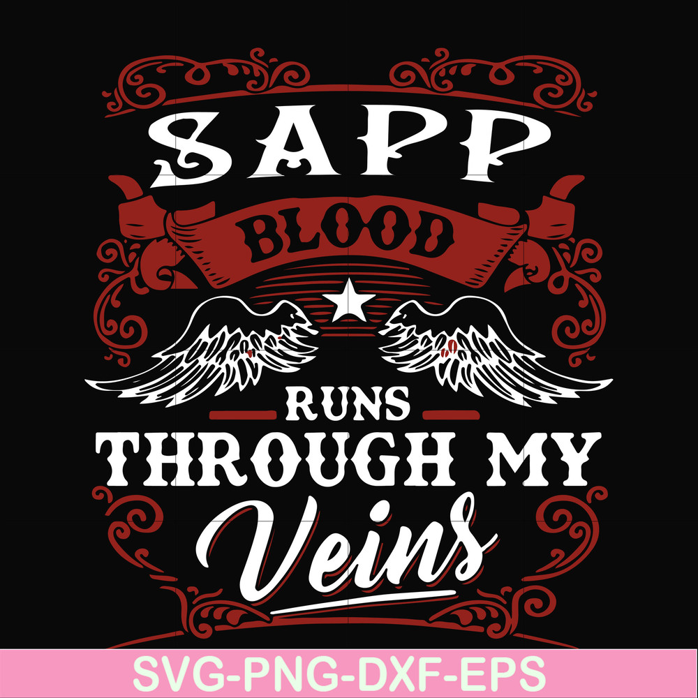 FN000343-SAPP blood runs through my veins svg, png, dxf, eps file FN000343.jpg