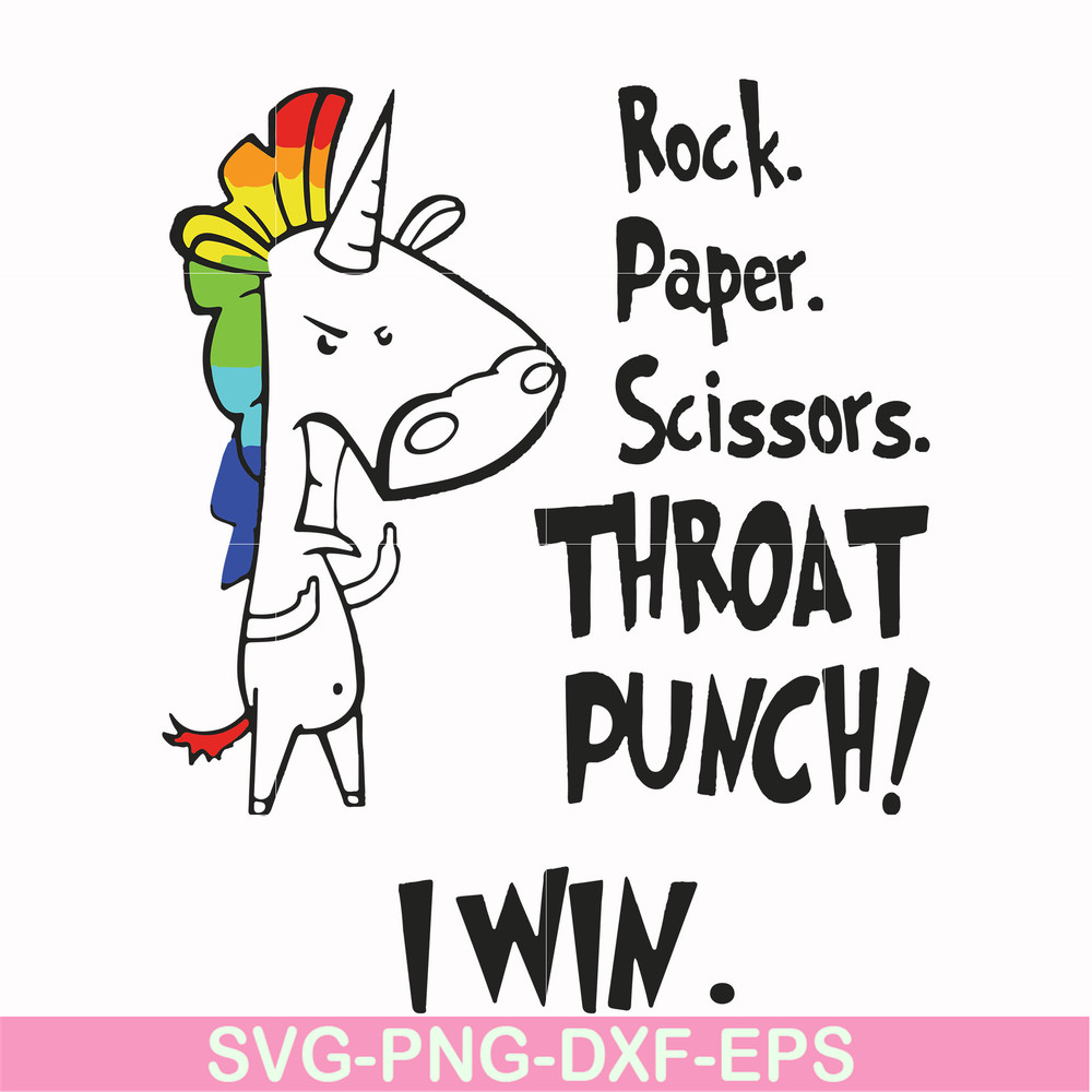 FN000367-Rock paper scissors throat punch I win svg, png, dxf, eps file FN000367.jpg
