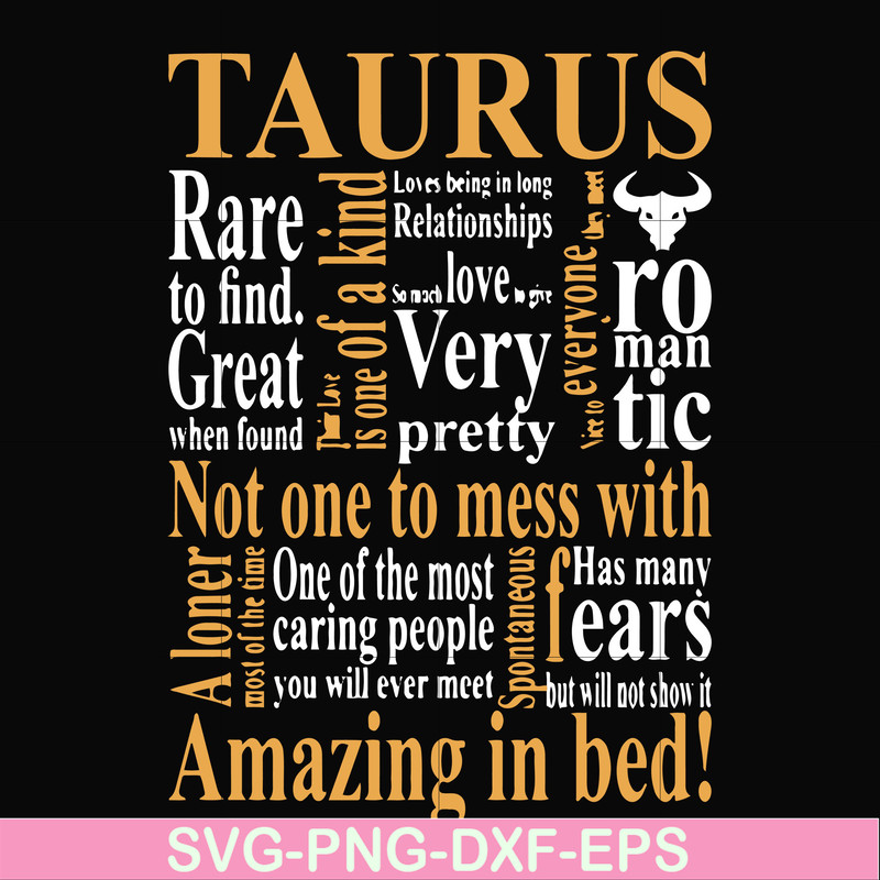 FN000375-Taurus rare to find not one to mess with amazing in bed svg, png, dxf, eps file FN000375.jpg