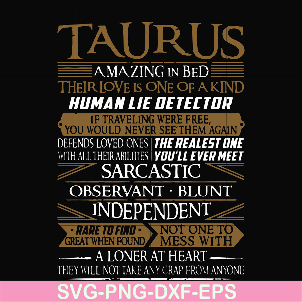 FN000376-Taurus rare to find not one to mess with amazing in bed svg, png, dxf, eps file FN000376.jpg