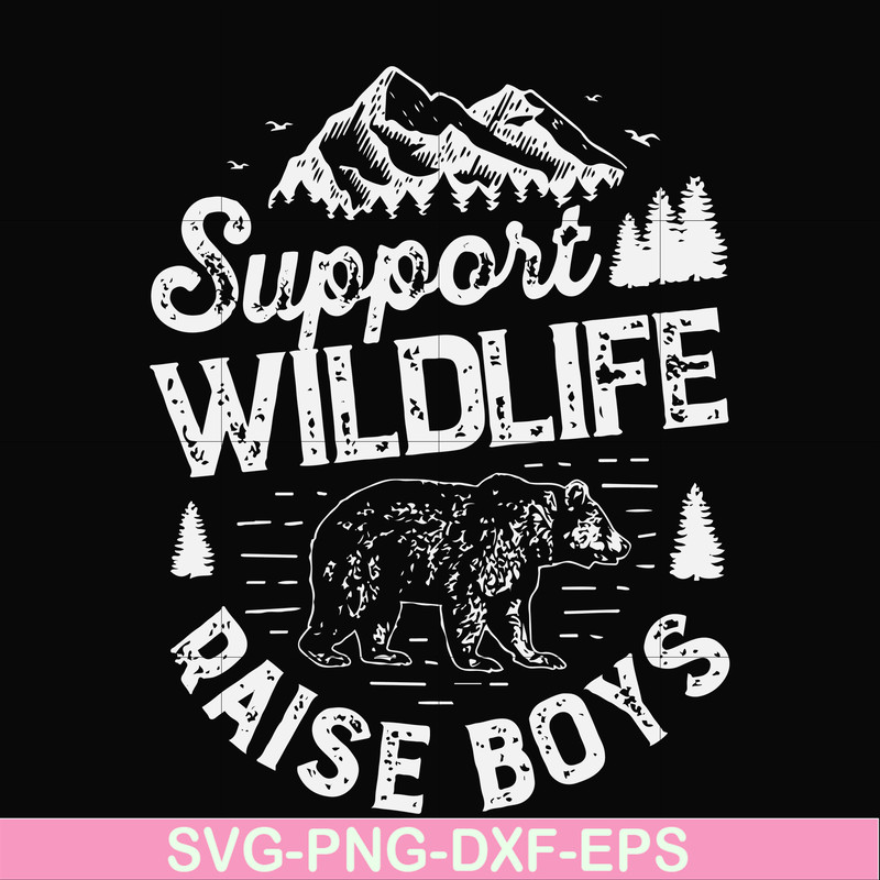 FN000673-Support wildlife raise boys svg, png, dxf, eps file FN000673.jpg