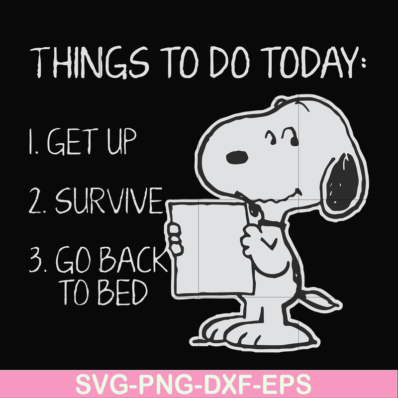 FN000887-Things to do today get up survive go back to bed svg, png, dxf, eps file FN000887.jpg