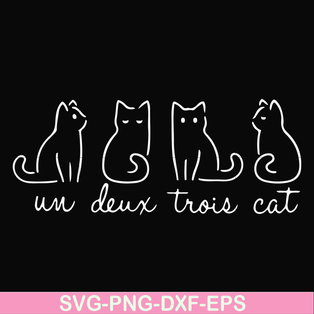 FN000961-Un deux trois cat svg, png, dxf, eps file FN000961.jpg