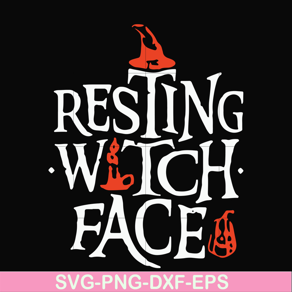 HLW24072020-Resting witch face svg, halloween svg, png, dxf, eps digital file HLW24072020.jpg