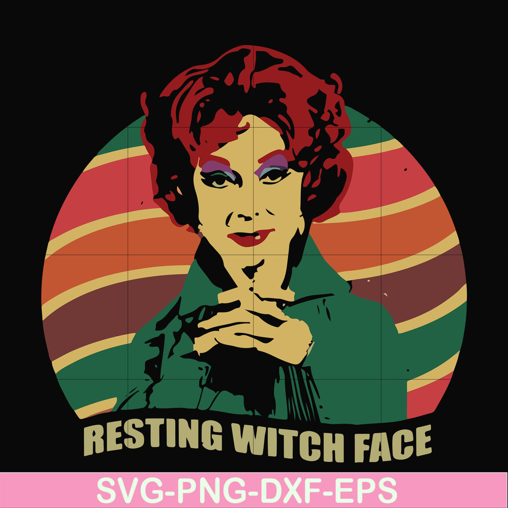 HLW24072025-Resting witch face svg, halloween svg, png, dxf, eps digital file HLW24072025.jpg