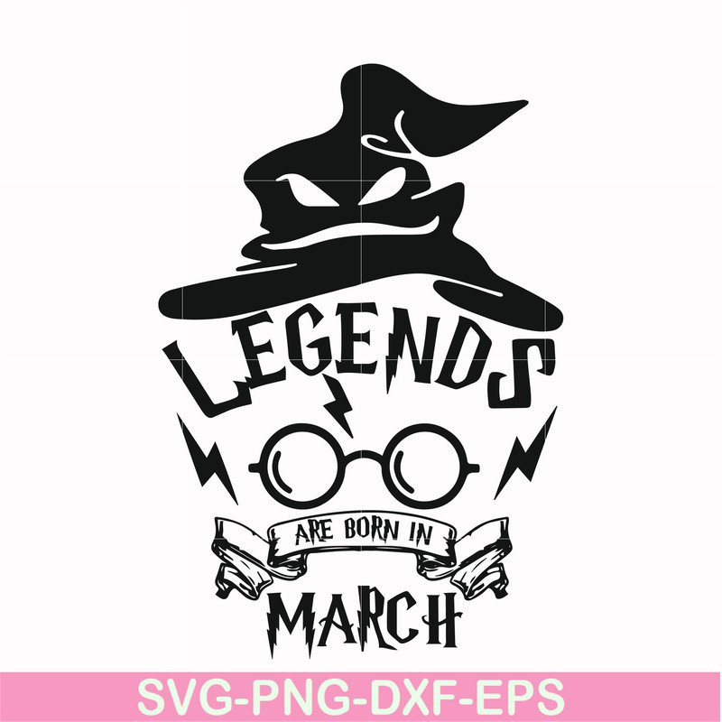 HRPT00025-Legends are born in March svg, png, dxf, eps file HRPT00025.jpg